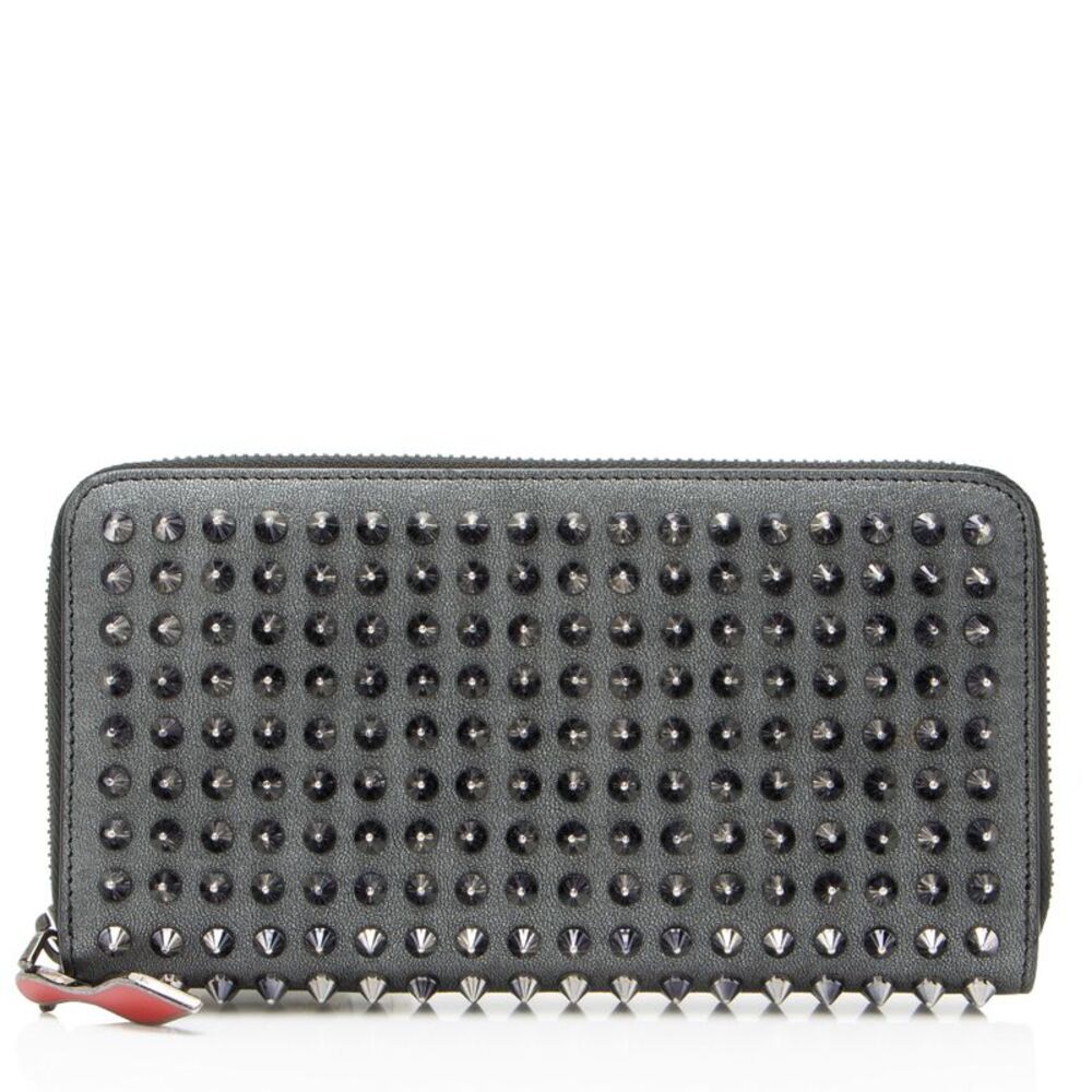 Christian Louboutin Metallic Leather Spiked Panettone Wallet